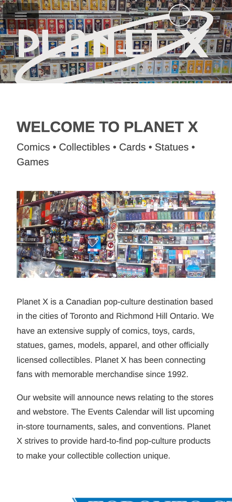 Planet X: their current website